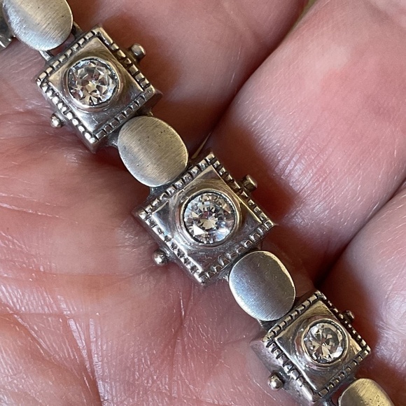 Sterling Silver 925 White Zircon Rare design woman Bracelet - Picture 3 of 10